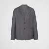 Jackets And Coats*Prada Single-breasted wool jacket Slategray