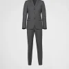 Suits*Prada Single-breasted wool suit Slategray