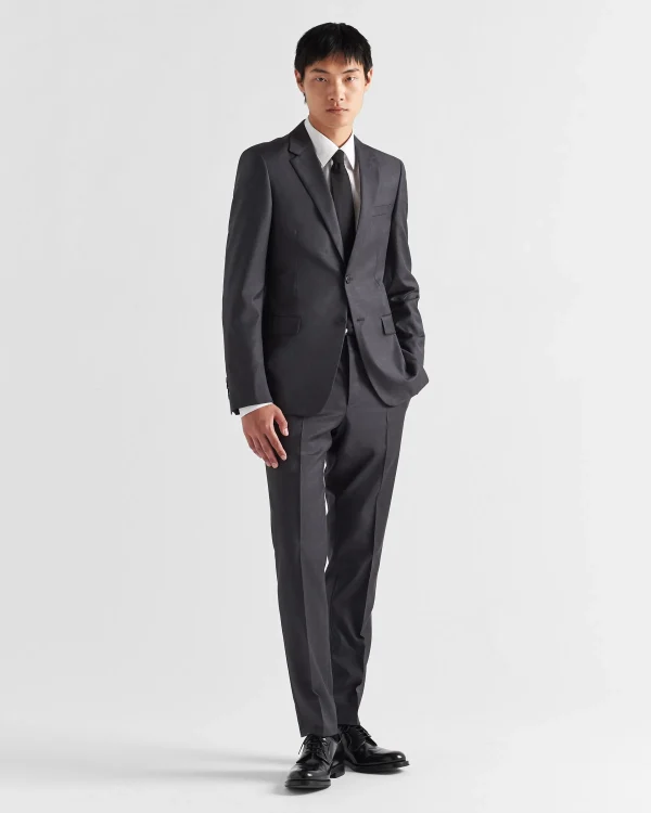 Suits*Prada Single-breasted wool suit Anthracitegray