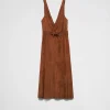 Leather Clothing*Prada Sleeveless suede dress Palisander