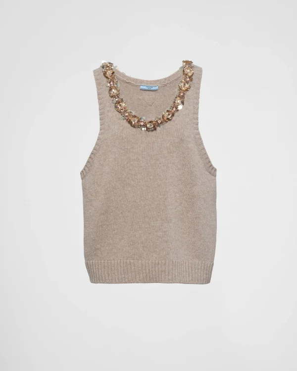 Knitwear*Prada Sleeveless wool and cashmere top Cord