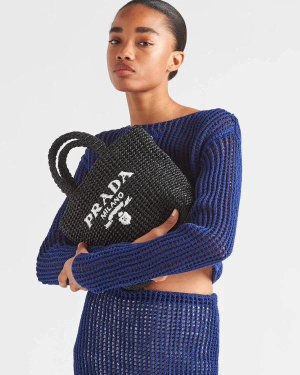 Mini Bags | Mini Bags*Prada Small crochet tote bag Black