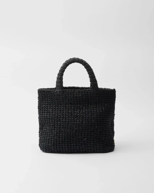 Totes | Totes*Prada Small crochet tote bag Black