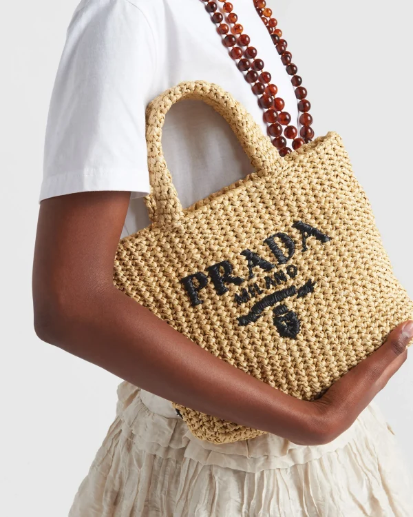 Totes | Totes*Prada Small crochet tote bag Natural