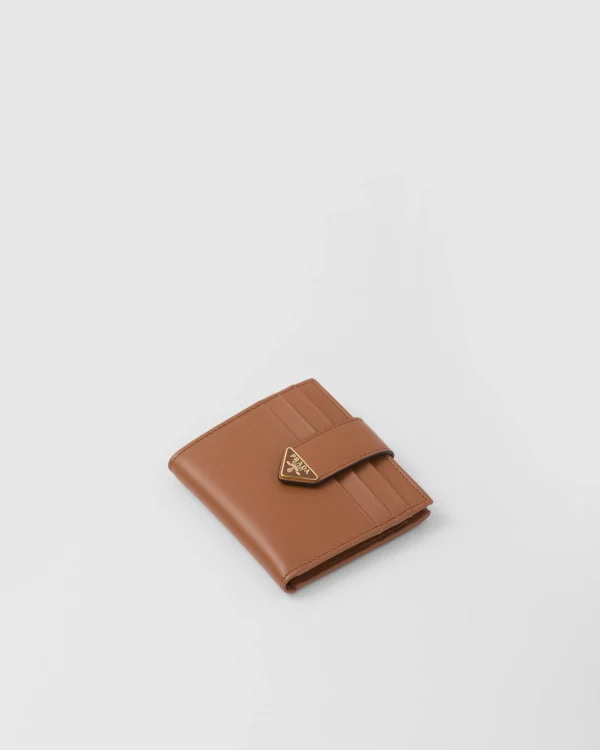 Small Wallets*Prada Small leather wallet Cognac