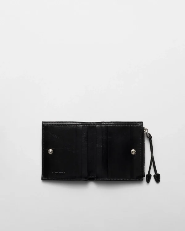 Small Wallets*Prada Small leather wallet Black