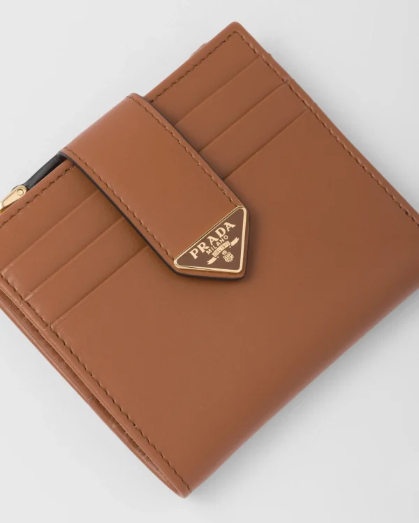 Small Wallets*Prada Small leather wallet Cognac