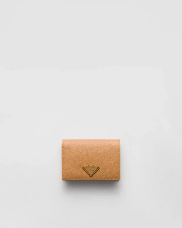 Small Wallets*Prada Small Saffiano Leather Wallet Natural