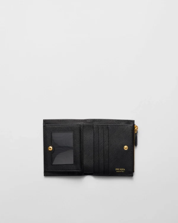 Small Wallets*Prada Small Saffiano Leather Wallet Black