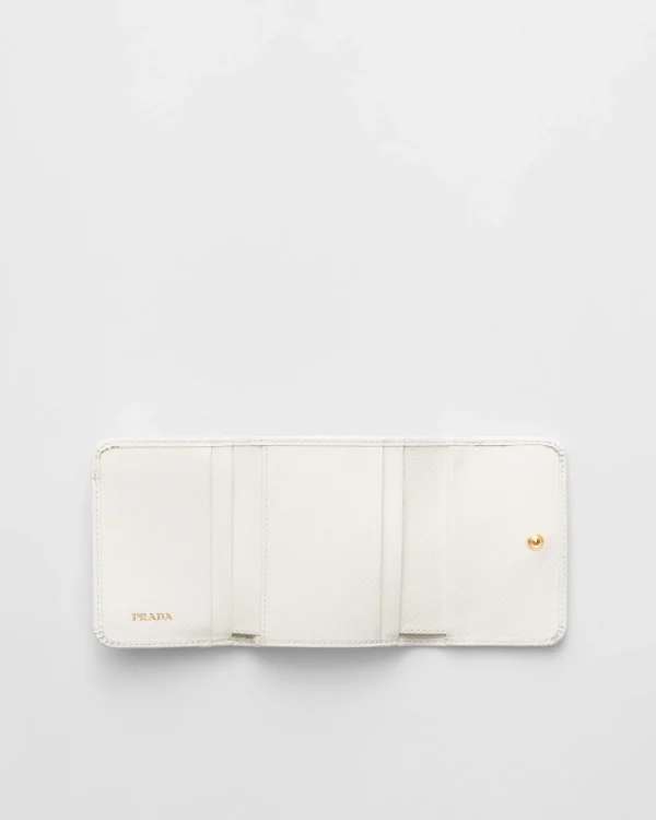 Small Wallets*Prada Small Saffiano leather wallet White