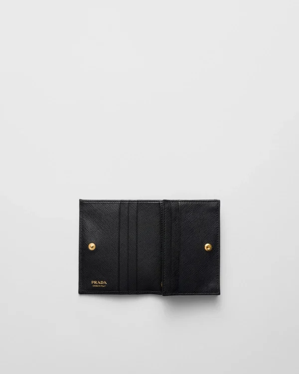 Small Wallets*Prada Small Saffiano Leather Wallet Black