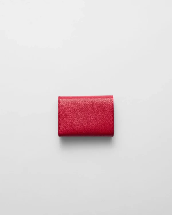 Small Wallets*Prada Small Saffiano Leather Wallet Fieryred