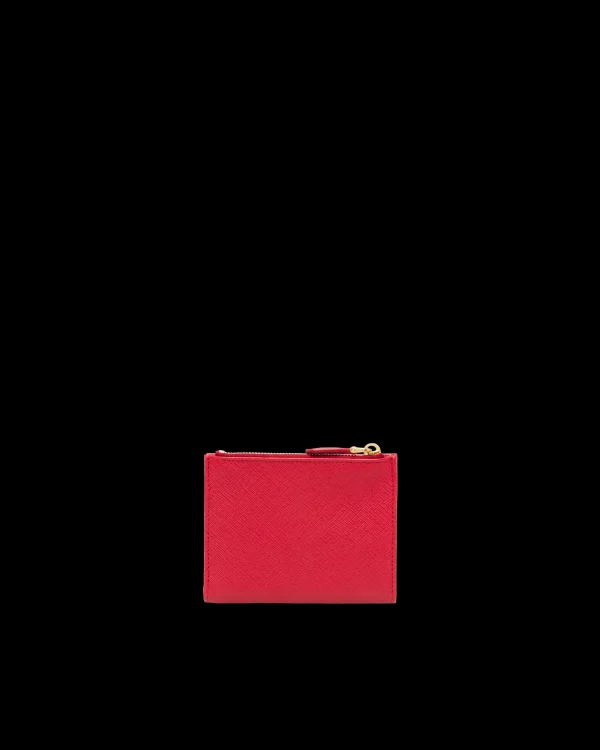 Small Wallets*Prada Small Saffiano Leather Wallet Fieryred