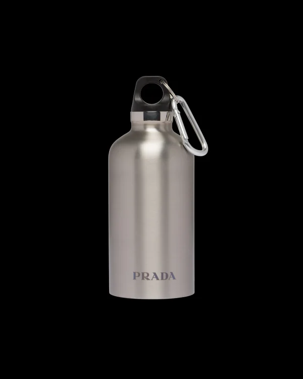 Sports And Leisure*Prada Stainless steel insulated water bottle, 350 ml Silver