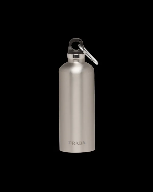 Sports And Leisure*Prada Stainless steel insulated water bottle, 500 ml Silver