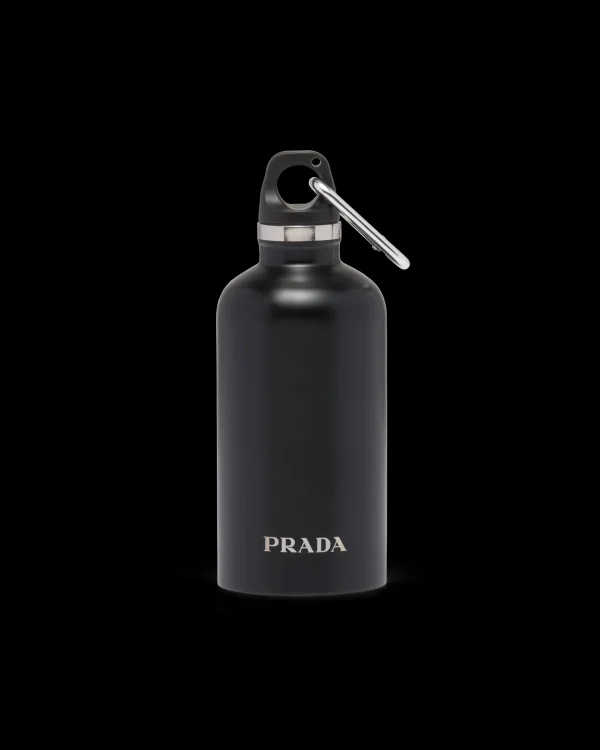 Sports And Leisure*Prada Stainless steel insulated water bottle, 350 ml Black