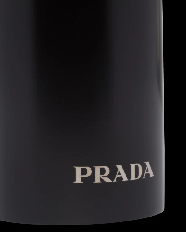 Sports And Leisure*Prada Stainless steel insulated water bottle, 350 ml Black