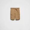 Trousers And Bermudas*Prada Stretch cotton Bermudas Khaki