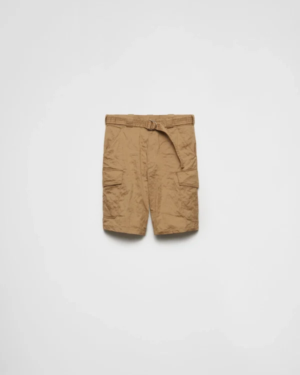 Trousers And Bermudas*Prada Stretch cotton Bermudas Khaki