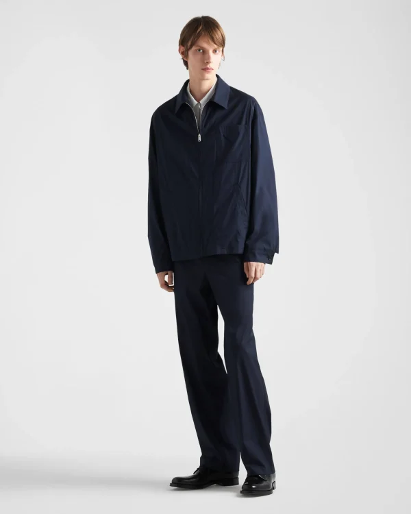 Outerwear*Prada Stretch cotton blouson jacket Blue