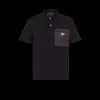 T-shirts And Polo Shirts*Prada Stretch cotton polo shirt with Re-Nylon details Black/black