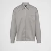 Shirts*Prada Stretch cotton shirt Steel/black