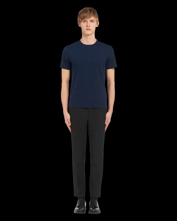 T-shirts And Polo Shirts*Prada Stretch cotton T-shirt Navy