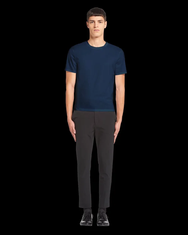 T-shirts And Polo Shirts*Prada Stretch cotton T-shirt Navy