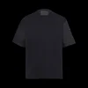 T-shirts And Polo Shirts*Prada Stretch cotton T-shirt with Re-Nylon details Black/black