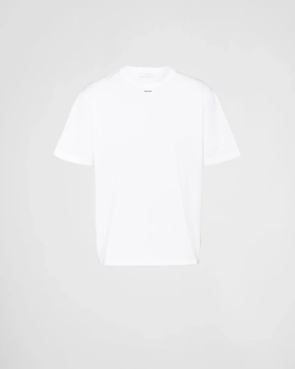 T-shirts And Polo Shirts*Prada Stretch cotton T-shirt with logo White