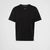 T-shirts And Polo Shirts*Prada Stretch cotton T-shirt with logo Black