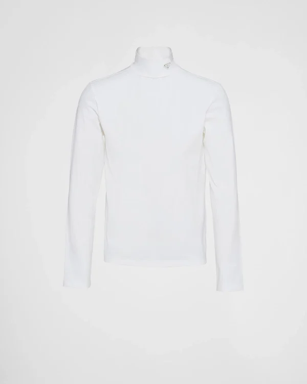 T-shirts And Polo Shirts*Prada Stretch cotton turtleneck White