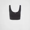 T-shirts And Sweatshirts | Shirts And Tops*Prada Stretch jersey top Black