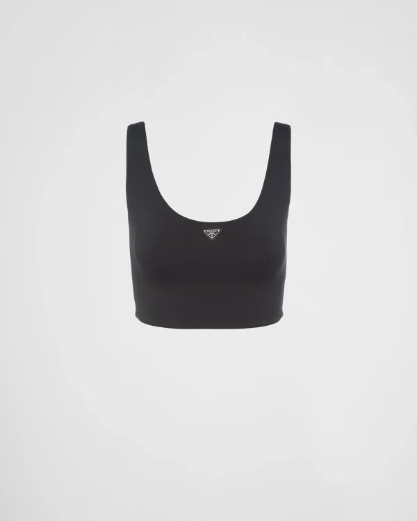 T-shirts And Sweatshirts | Shirts And Tops*Prada Stretch jersey top Black