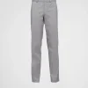 Trousers And Bermudas*Prada Stretch poplin pants Steel/black