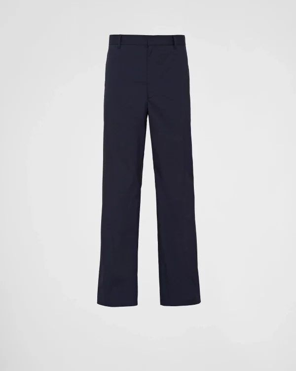 Trousers And Bermudas*Prada Stretch poplin pants Blue