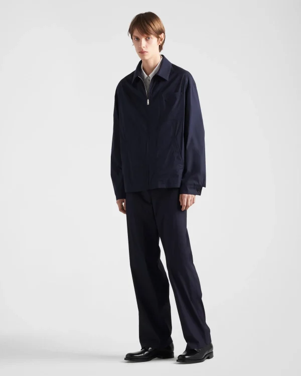 Trousers And Bermudas*Prada Stretch poplin pants Blue