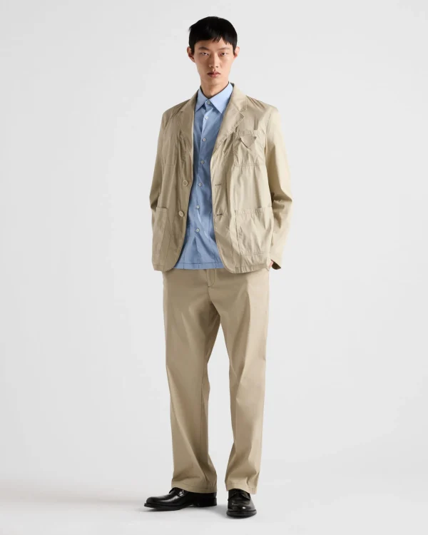 Trousers And Bermudas*Prada Stretch poplin pants Cord