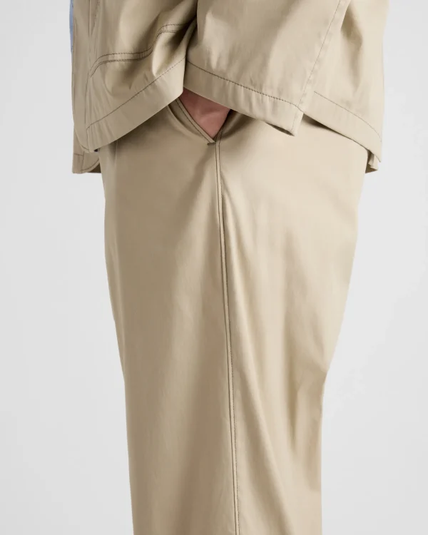 Trousers And Bermudas*Prada Stretch poplin pants Cord