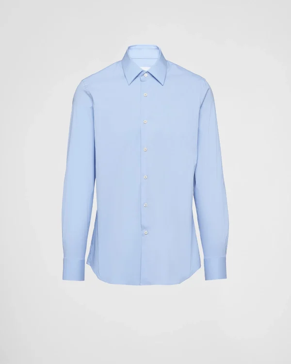 Shirts*Prada Stretch Poplin Shirt Skyblue