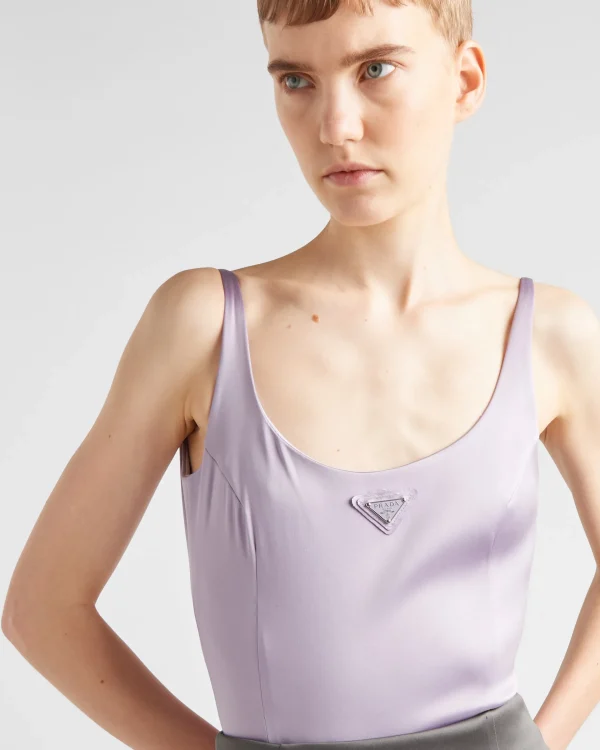 Shirts And Tops*Prada Stretch satin bodysuit Wisteria