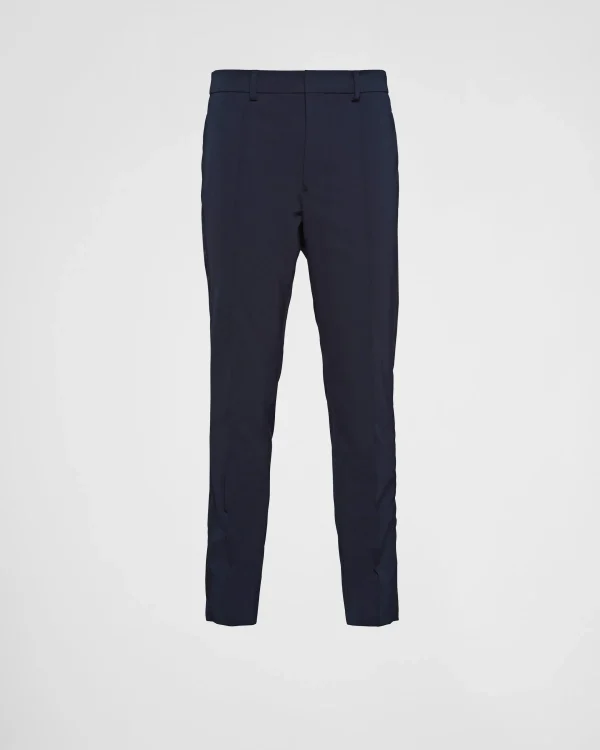 Trousers And Bermudas*Prada Stretch technical fabric pants Navy