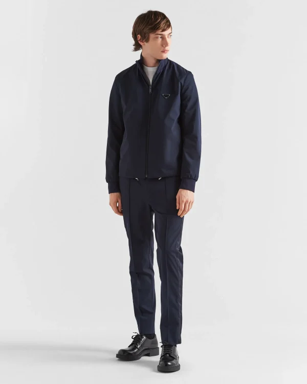 Trousers And Bermudas*Prada Stretch technical fabric pants Navy