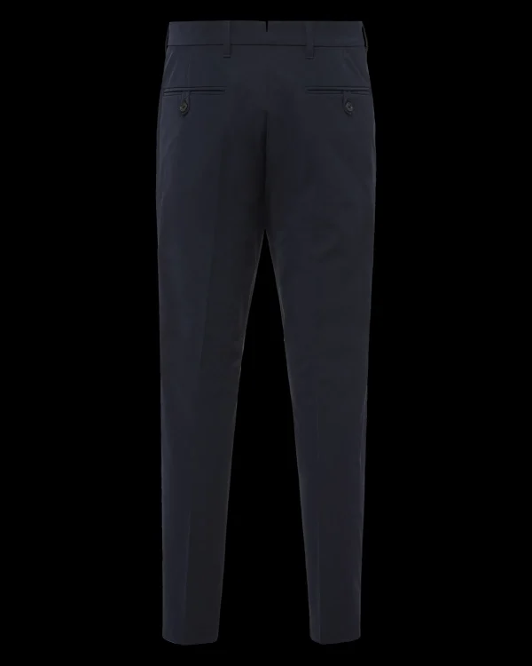 Trousers And Bermudas*Prada Stretch technical fabric trousers Navy