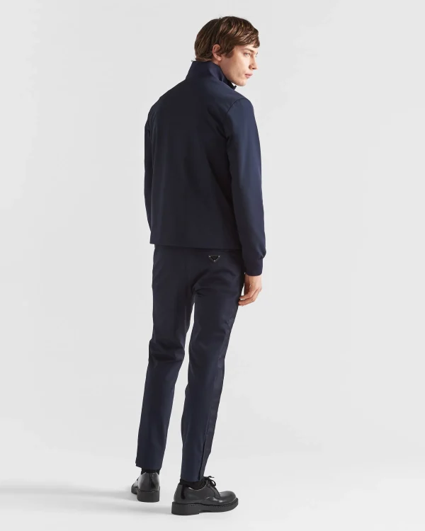 Trousers And Bermudas*Prada Stretch technical fabric pants Navy