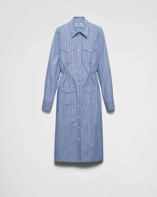 Dresses*Prada Striped chambray dress Navy