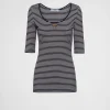 T-shirts And Sweatshirts*Prada Striped jersey top Black/white