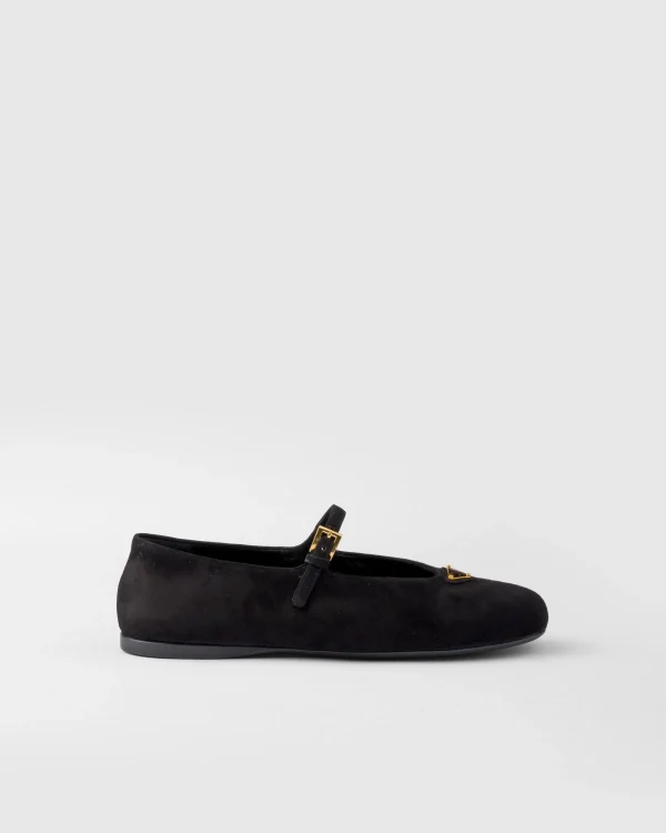 Pumps And Ballerinas*Prada Suede ballerinas Black