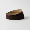 Belts*Prada Suede belt strap Darkbrown