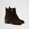 Ankle Boots And Boots*Prada Suede booties Darkbrown